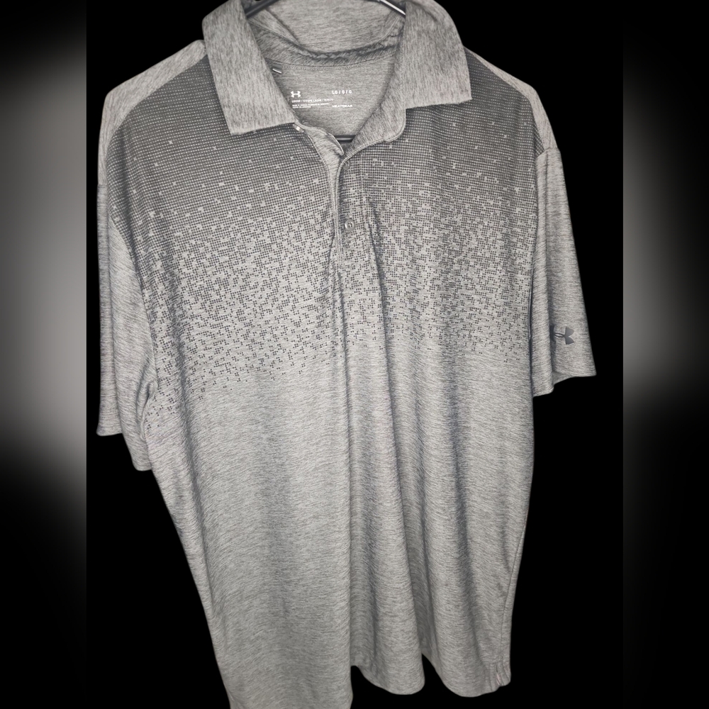 Under Armour HeatGear Gray Polo Shirt Classic Design Excellent Used Condition
